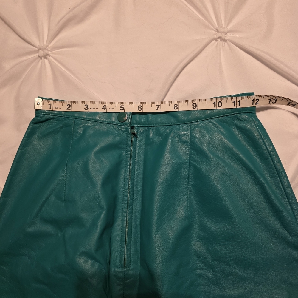 International Rinzi Vintage Teal Leather 2 Piece Strapless Dress - Picture 8 of 11